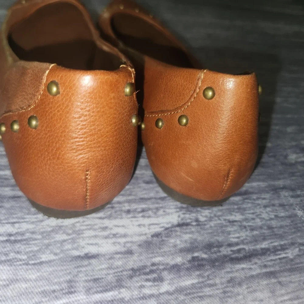 Korks Ease Leather‎ Flats Studded Pointed Toe Balletcore Anabel Shoes 6.5